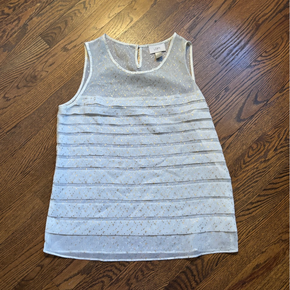 LOFT Metallic Sleeveless Blouse